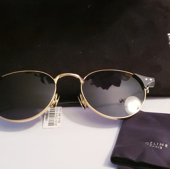 Last one❤ New CELINE Paris Gold Sunglasses Round - Picture 4 of 8